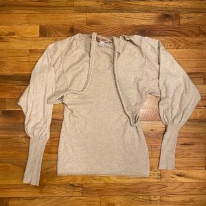 Mara Hoffman Tan V-Neck Sweater With Cords